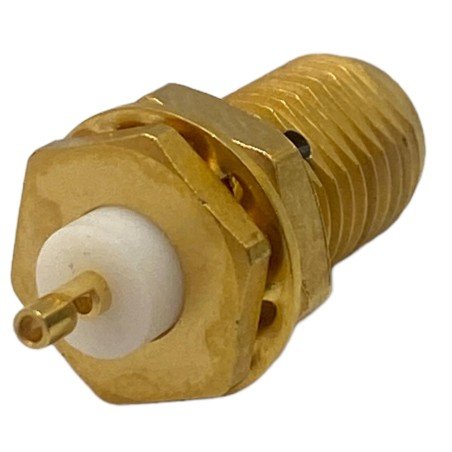 R125553000 Radiall SMA(f) Bulkhead Jack With Solder Pot Contact Coaxial Connector