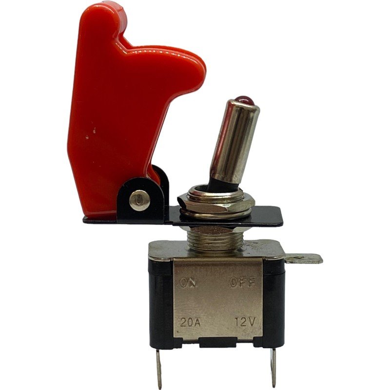 Pilot Automotive ON-OFF Safety Cover Toggle Switch 12V/20A