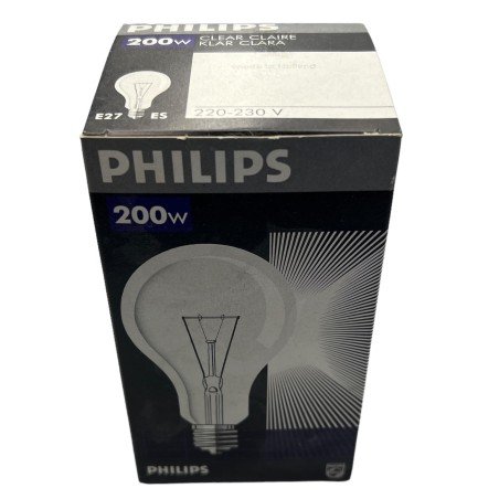 E27 ES Philips 230VAC 200W Light Bulb Vintage
