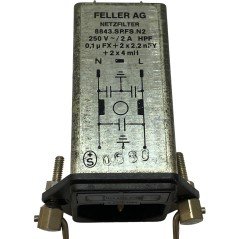 8843.SP.FS.N2 Feller AG AC Power Entry Module EMI Filter With Fuse Socket 2A/250V