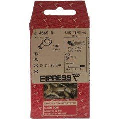 B4665R Elpress Un-insulated Ring Terminal For 4-6 mm² Cable AWG11-9 9mm Qty:100