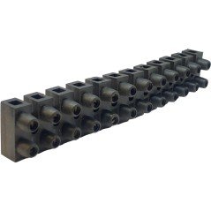 12 Position Flexible PVC Screw Terminal Block Black 123x21mm