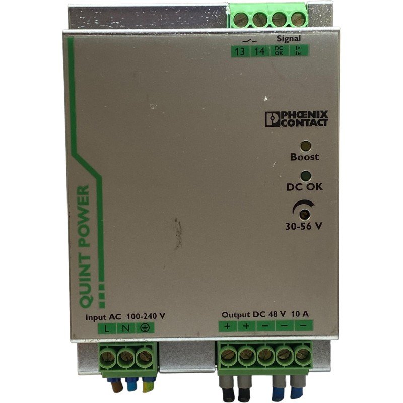 PS/1AC/48DC/10 Pheonix Contact DIN Rail Mount Power Supply IN:100-240V/6-2.6A OUT:48V/10A