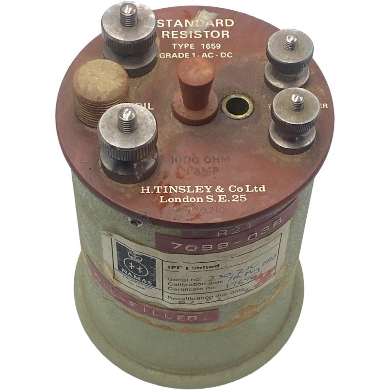 1000Ohm 1A Tinsley Resistance Standard AC/DC Resistor Calibrator Type 1659