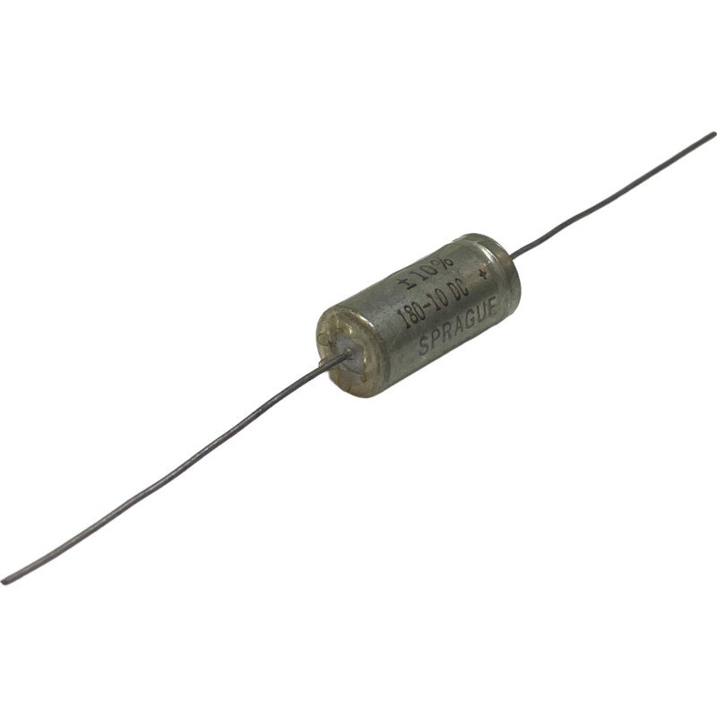 180uF 10V 10% Axial Tantalum Capacitor 150D Sprague 20x9mm