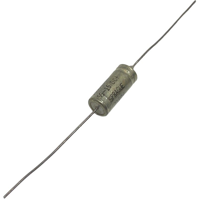 56uF 15V 10% Axial Tantalum Capacitor 150D Sprague 18x7.5mm