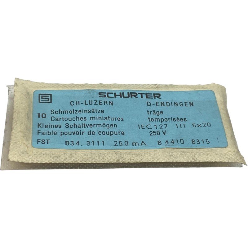 250mA 250V Schurter Fuse 5x20mm Qty:10