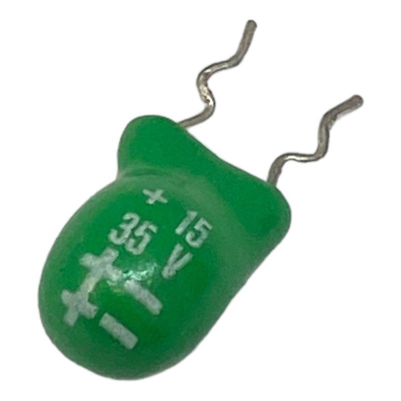 15uF 35V Radial Polarized Tantalum Capacitor Green Color