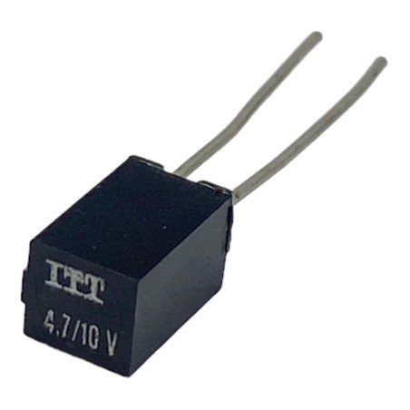 4.7uF 10V Radial Polarized Tantalum Capacitor Black Color ITT