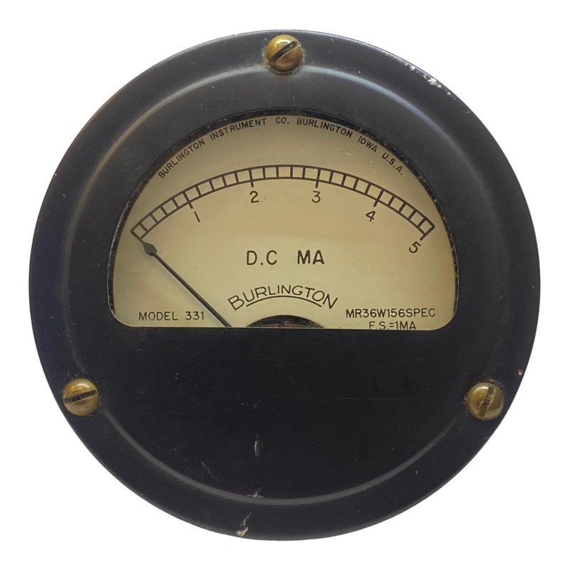 0-5mA DC Analog Panel Meter Ammeter MR36W156SPEC Burlington 88mm