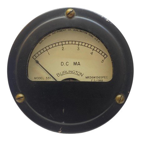 0-5mA DC Analog Panel Meter Ammeter MR36W156SPEC Burlington 88mm