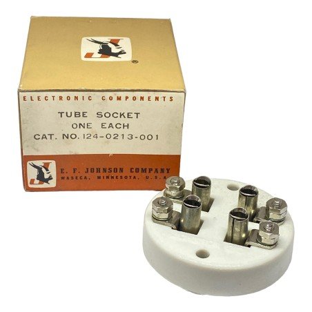 124-0213-001 Johnson Company 304TL VT129 4 Pin Ceramic Tube Socket