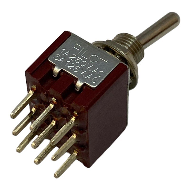 3301 Pilot 3PDT Toggle Switch (ON-ON) 1A/250Vac 3A/125Vac