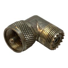UG46/U PL259 (m) To SO239 (f) Right Angle Coaxial Converter Adapter