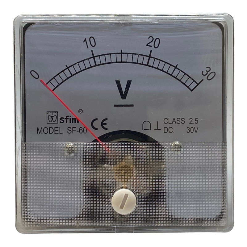 0-30V DC Analog Panel Meter Voltmeter SF-60 SFIM 60x60mm