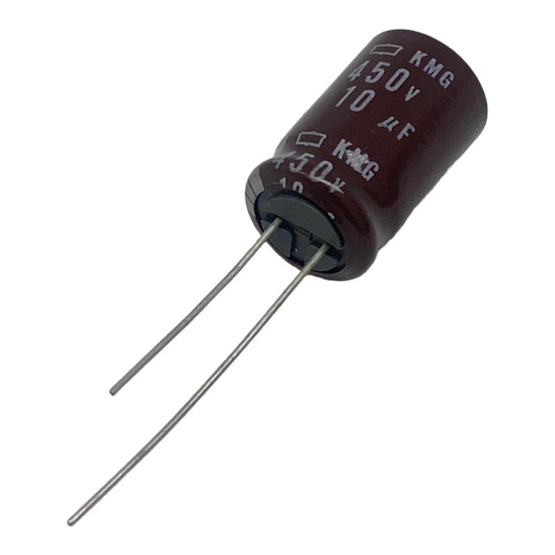 10uF 450V Radial Electrolytic Capacitor KMG Nippon 21x13mm