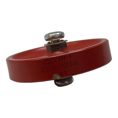 4700pF 4.7nF 5000V 5KV 20% Ceramic Doorknob Capacitor KBN-3 Red 50mm