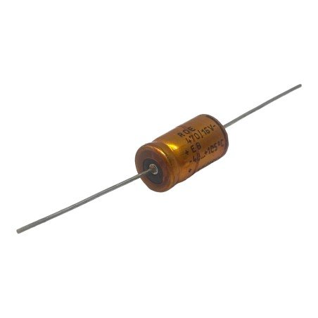 470uF 16V Axial Electrolytic Capacitor ROE 105C 18x10mm