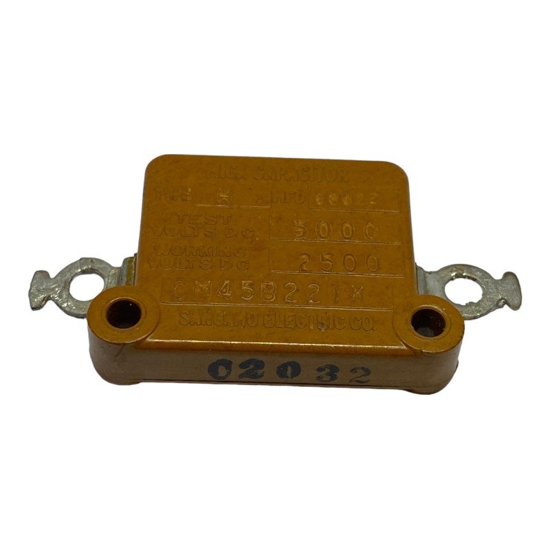 220pF 2500V 2.5kV Fixed Mica Capacitor CM45B221K Sangamo Used