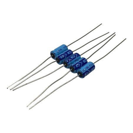 47UF 10V Axial Electrolytic Capacitor Nichicon 12x6mm Qty:5