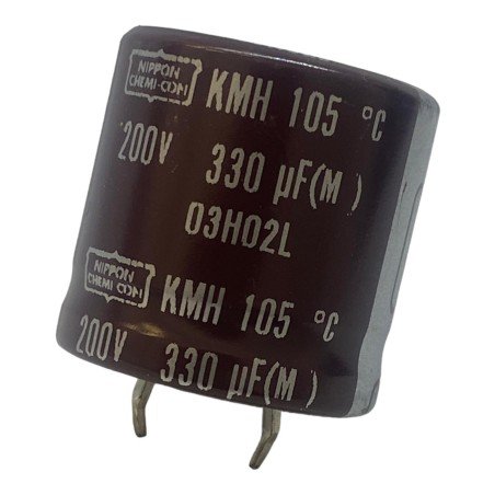 330UF 200V Radial Snap In Electrolytic Capacitor KMH Nippon 105C 26x26mm