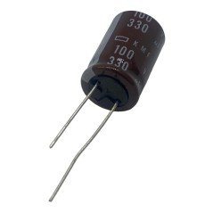 330uF 100V Radial Electrolytic Capacitor KMF Nippon 105C 26x16mm