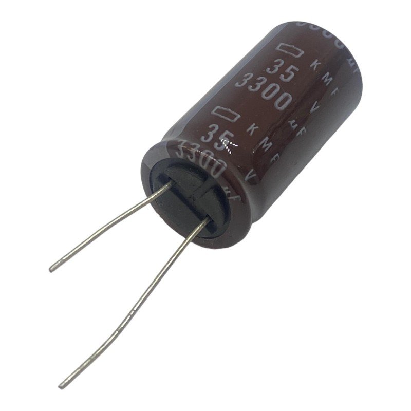 3300uF 35V Radial Electrolytic Capacitor KMF 105C Nippon 35x18mm