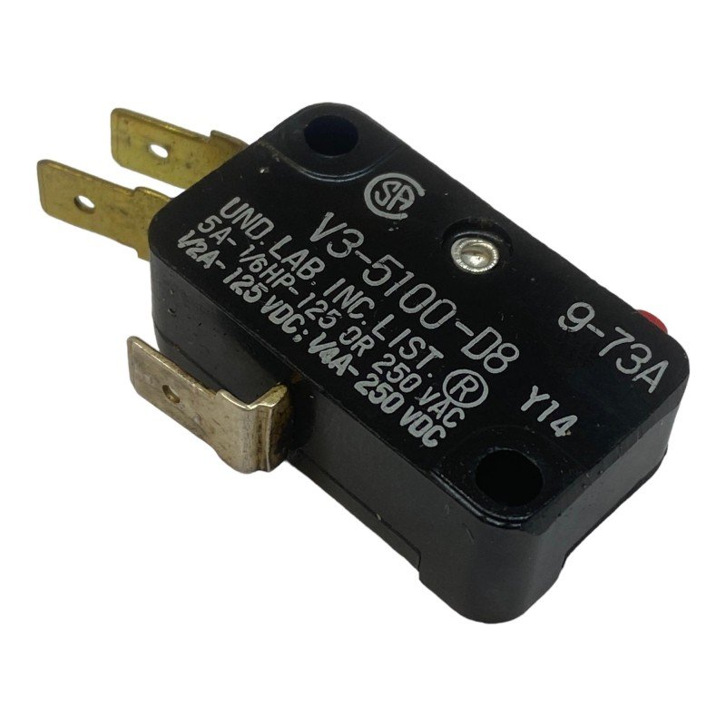 V3-5100-D8 SPDT Snap Action Microswitch 5A/250-125VAC 1/6HP