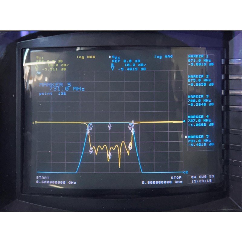 Bandpass Filter Linear Phase SMA(f) 670-730Mhz CF: 700Mhz