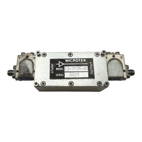 13-7476-28 Microtek RF Flat Amplifier 6800-7700Mhz 28db SMA(f) 15V / Circulators