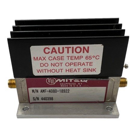 AMF-4080-18922 Miteq RF Power Amplifier 4000-8000Mhz G:22db +15Vdc/0.6A