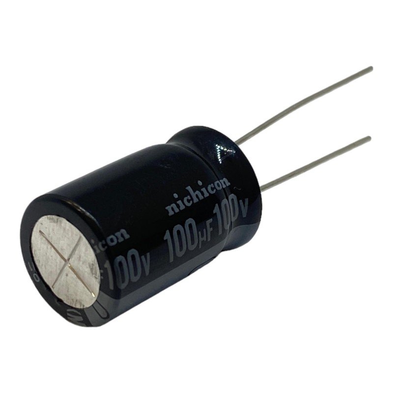 100uF 100V Radial Electrolytic Capacitor 105C Nichicon 21x13mm