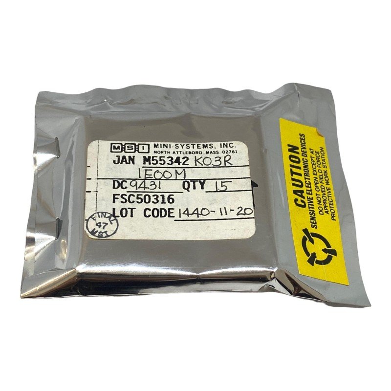 JAN M55342K03R1E00M MSI SMD Mil Spec Fixed Glaze Film Resistor Qty:15