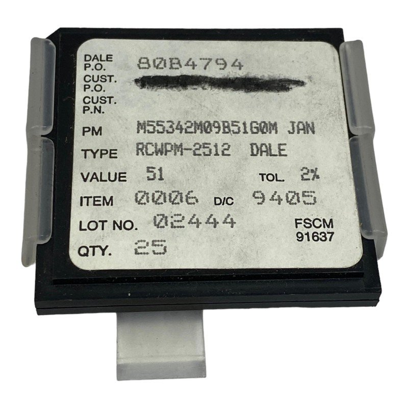 JAN M55342M09B51G0M Dale SMD Mil Spec Fixed Glaze Film Resistor Qty:24