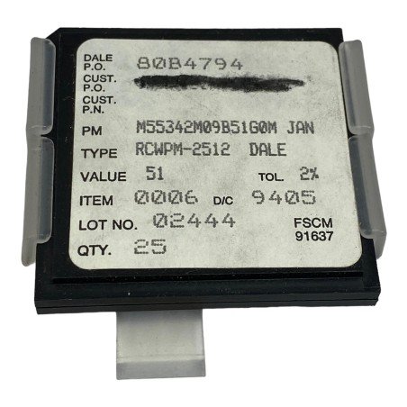 JAN M55342M09B51G0M Dale SMD Mil Spec Fixed Glaze Film Resistor Qty:24