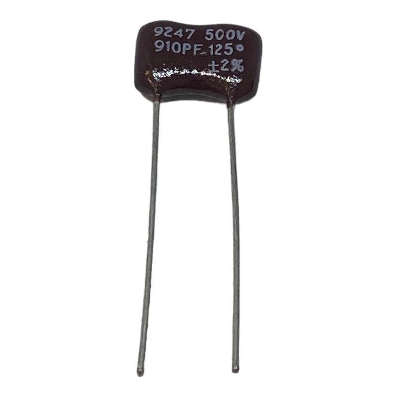 910pF 500V 2% Radial Silver Mica Capacitor 125C