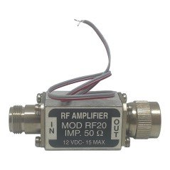 RF20 RF Amplifier 10MHz-1GHz 20dB 12-15Vdc 50Ohm N Type (F-M)