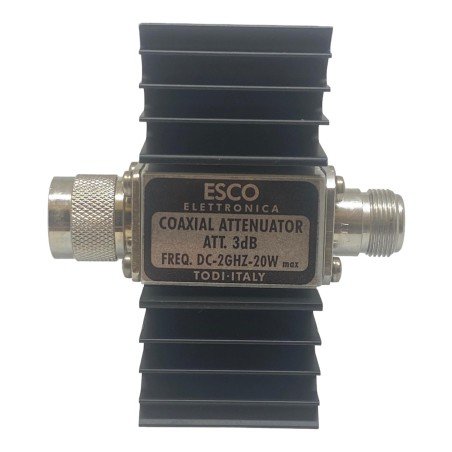 N Type (F-M) Coaxial Fixed Attenuator With Heat Sink 3dB 20W 2GHz