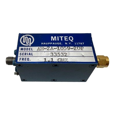 AM-2A-1059-20P Miteq RF Amplifier 1100Mhz 20db Gain +20Vdc SMA