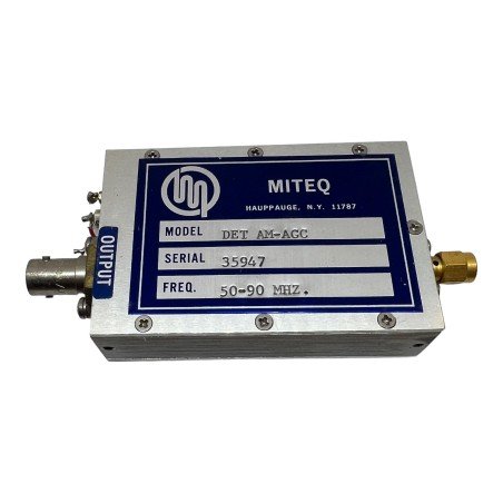 DET AM-AGC Miteq RF Amplifier with AGC 50-90Mhz BNC +20Vdc