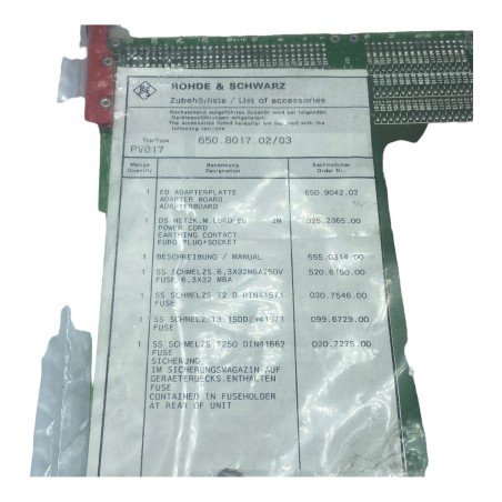 650.8017.02/03 PV017 Rohde Schwarz Extender Card Adapter Board