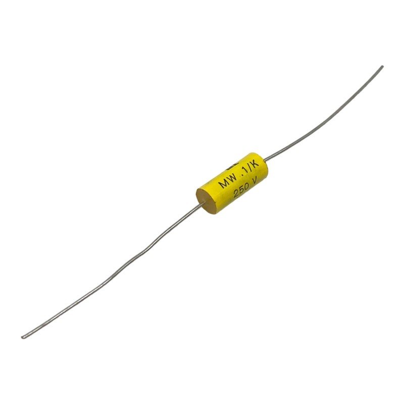 0.1uF 100nF 250V Axial Film Capacitor MW Icel 13x5mm