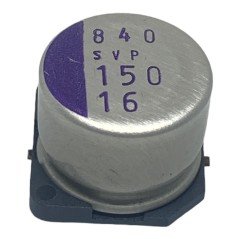 150uF 16V SMD Polymer Chip Aluminum Electrolytic Capacitor SVP Sanyo 11x10mm