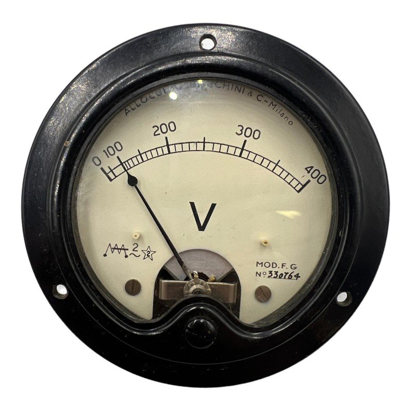 0-400V ANALOG PANEL METER WITH SHUNT VOLTMETER ALLOCCHIO BACCHINI