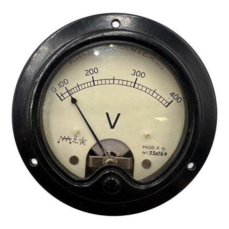 0-400V ANALOG PANEL METER WITH SHUNT VOLTMETER ALLOCCHIO BACCHINI