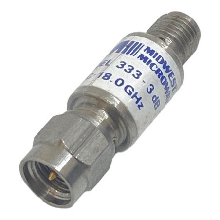 Midwest Microwave SMA (M-F) Fixed Attenuator Mod 333-3 3dB 18Ghz