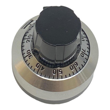 0-90 Scale Black Vernier Potentiometer Knob FL:22.75mm D:22mm Sh:6.35mm