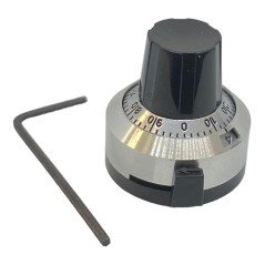 0-90 Scale Black Vernier Potentiometer Knob FL:22.75mm D:22mm Sh:6.35mm