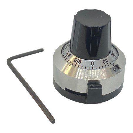0-90 Scale Black Vernier Potentiometer Knob FL:22.75mm D:22mm Sh:6.35mm