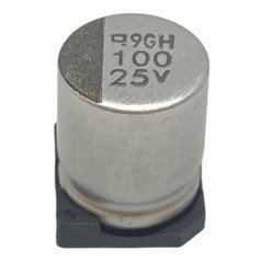 100uF 25V SMD Polymer Chip Aluminum Electrolytic Capacitor 9GH 8.75x8.5mm